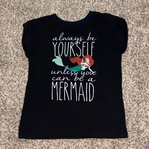 Disney Black Tee with Ariel Mermaid Graphic
